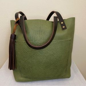 Portland Leather Medium Kiwi tote.